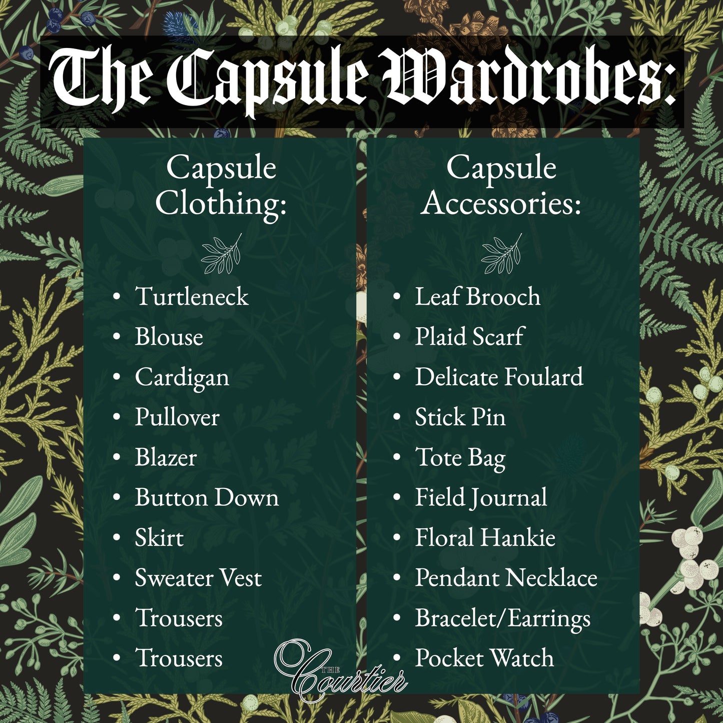 The Botany Scholar Wardrobe