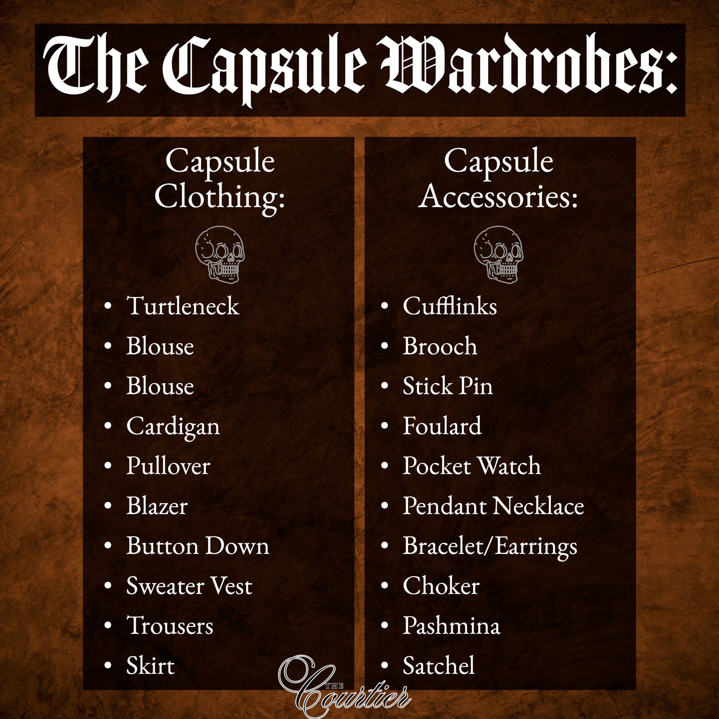 The Gothic Professor Wardrobe
